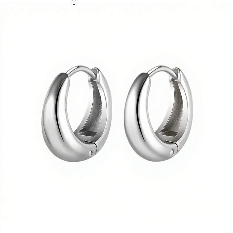 Simple Thick Huggie Hoop Earrings for Men Women