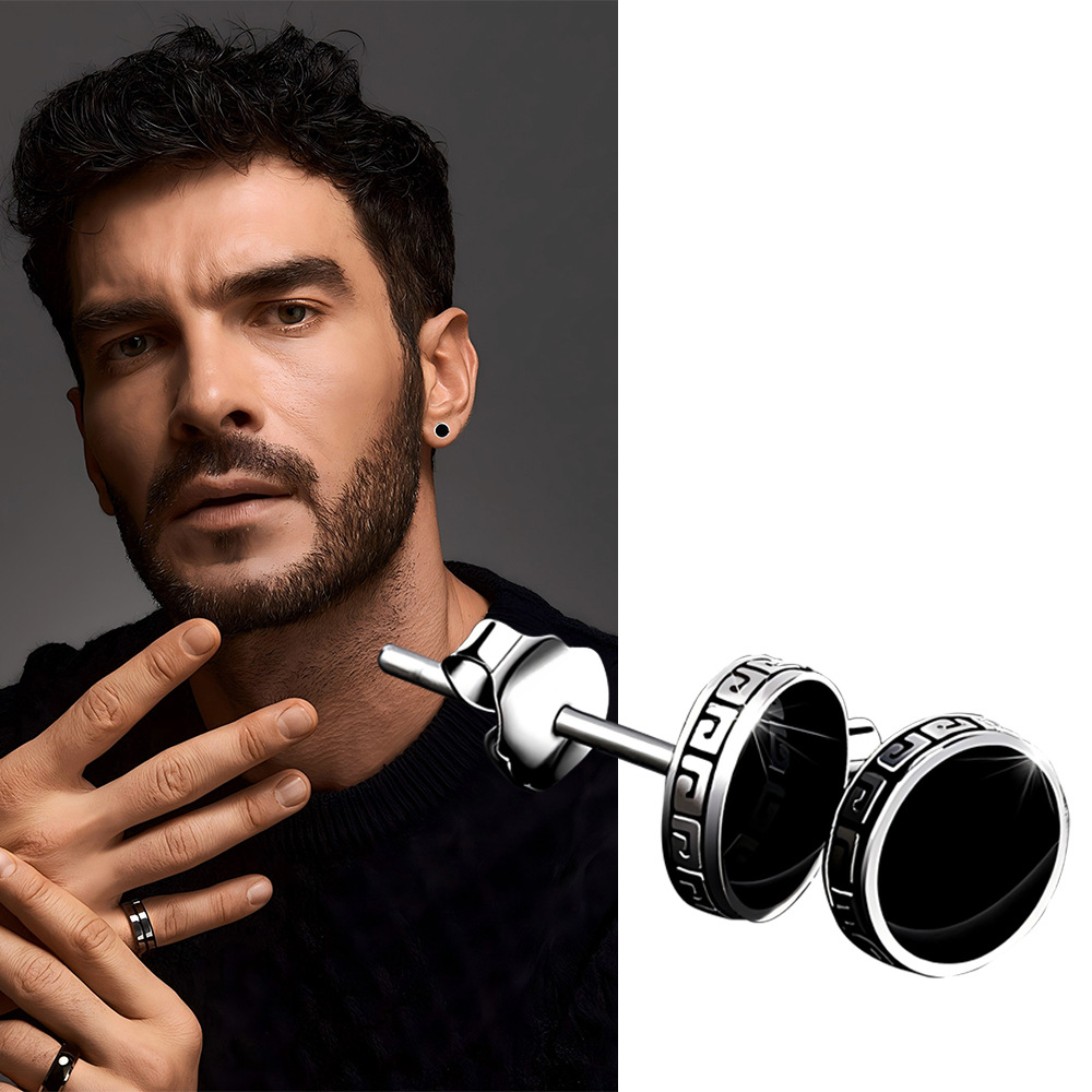 Eclipse Black Onyx Stud Earrings
