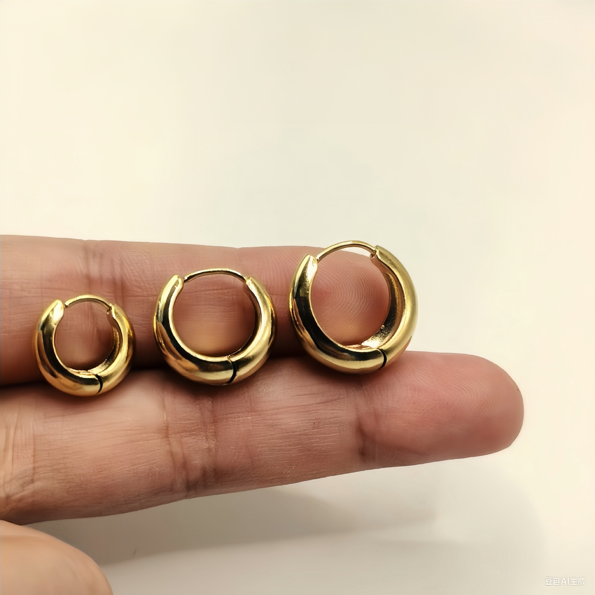 Simple Thick Huggie Hoop Earrings for Men Women