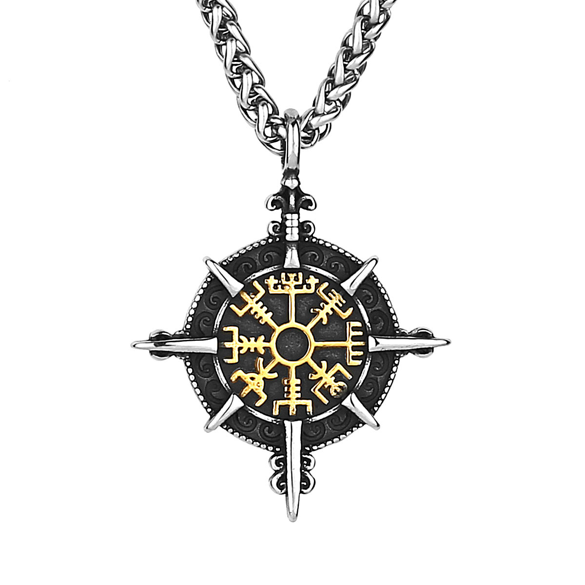 Viking Compass of Strength Pendant Necklace