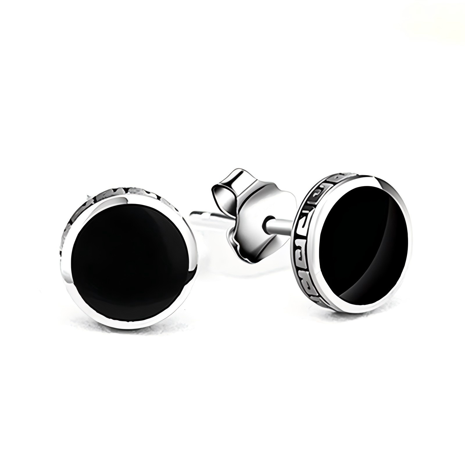 Eclipse Black Onyx Stud Earrings