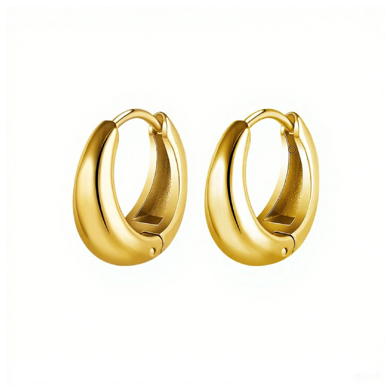 Simple Thick Huggie Hoop Earrings for Men Women
