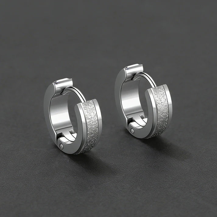 Matte Huggie Hoop Earrings Set of 3 for Men Women