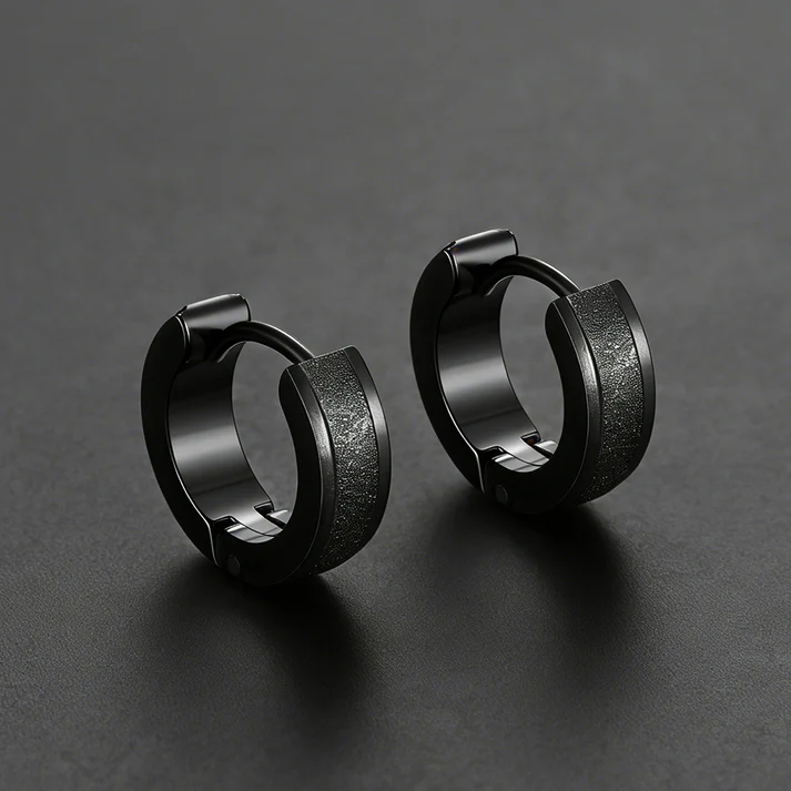 Matte Huggie Hoop Earrings Set of 3 for Men Women