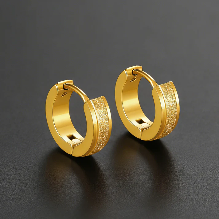 Matte Huggie Hoop Earrings Set of 3 for Men Women