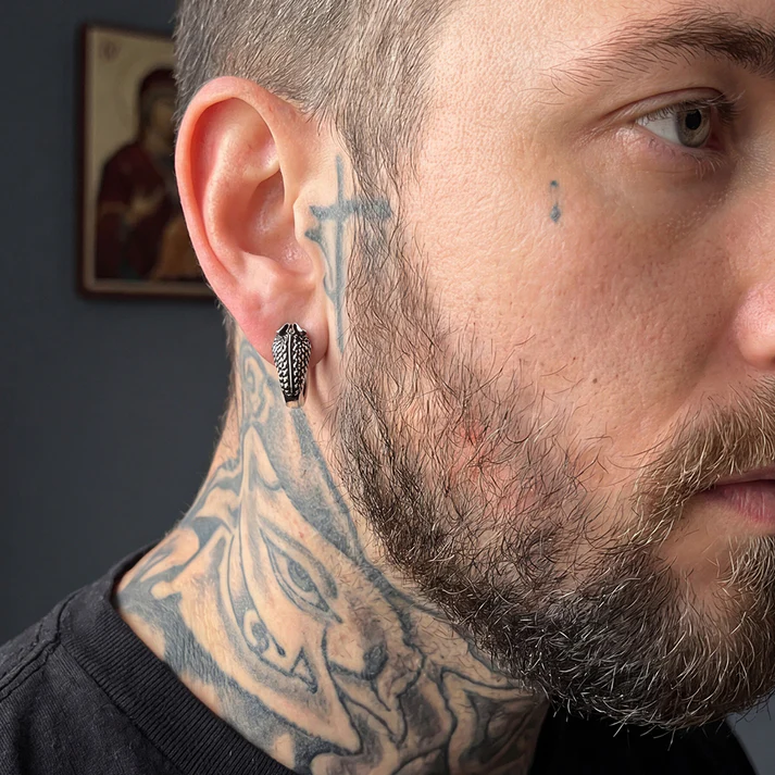 Gothic Animal Snake Hoop Earrings for Men