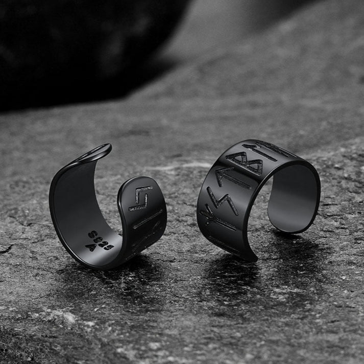 Norse Viking Runes Ear Cuff Earrings for Men Women