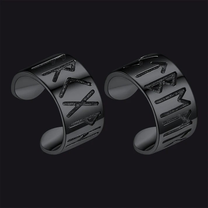 Norse Viking Runes Ear Cuff Earrings for Men Women