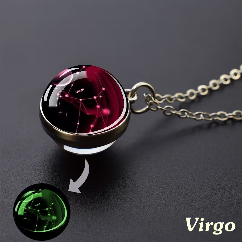 Twelve Constellations Luminous Zodiac Necklace 