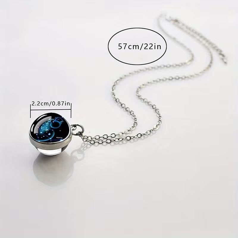 Twelve Constellations Luminous Zodiac Necklace 