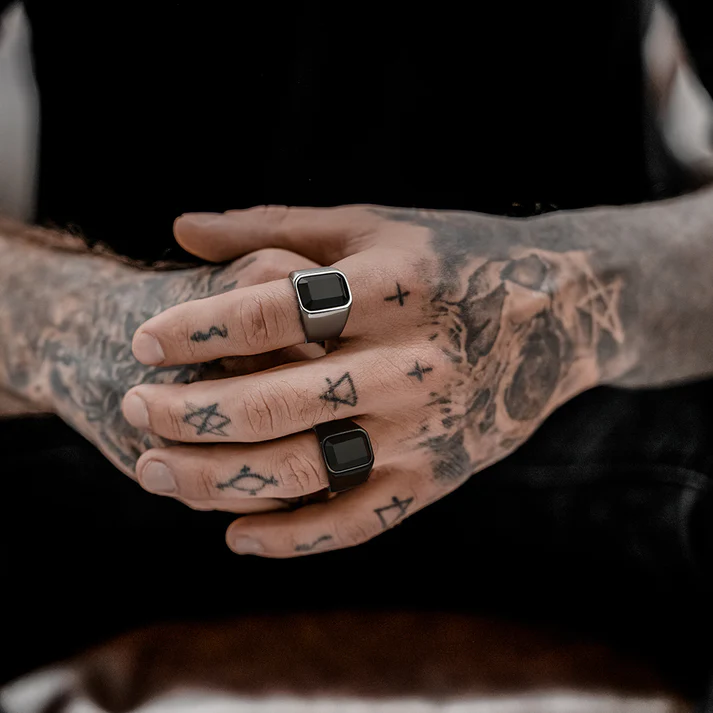Black Onyx Stone Ring Signet Ring For Men