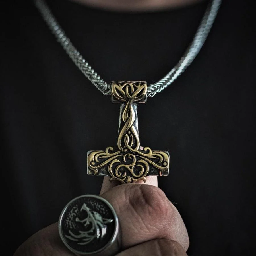 Thor's Hammer Mjolnir with Celtic Carving