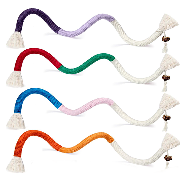 Cat Chew Ropes , Cat Toys for Indoor Cats with Refillable Natural Catnip (19.5 Inches)