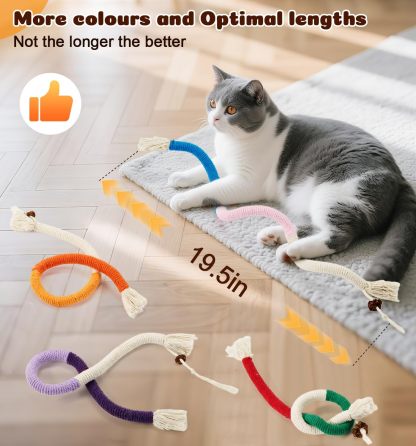 Cat Chew Ropes 4Pcs, Cat Toys for Indoor Cats with Refillable Natural Catnip (19.5 Inches)