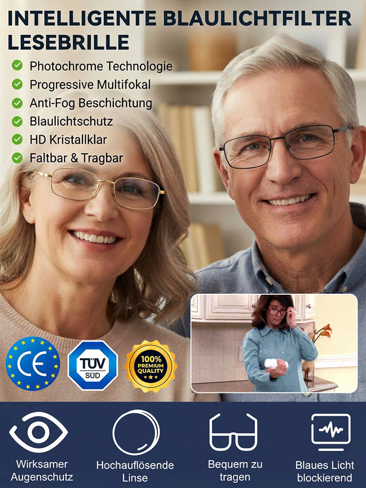 Farbwechselnde intelligente faltbare Lesebrille