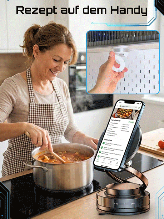 Vakuum-Magnet-Halter 360° Drehbare Handyhalterung