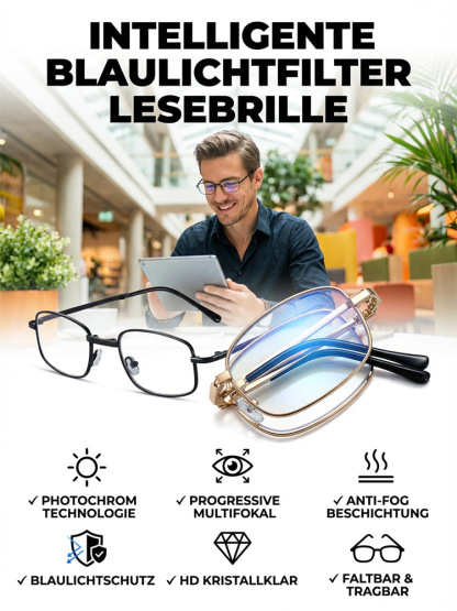 Farbwechselnde intelligente faltbare Lesebrille