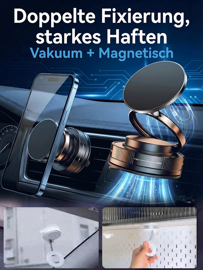 Vakuum-Magnet-Halter 360° Drehbare Handyhalterung