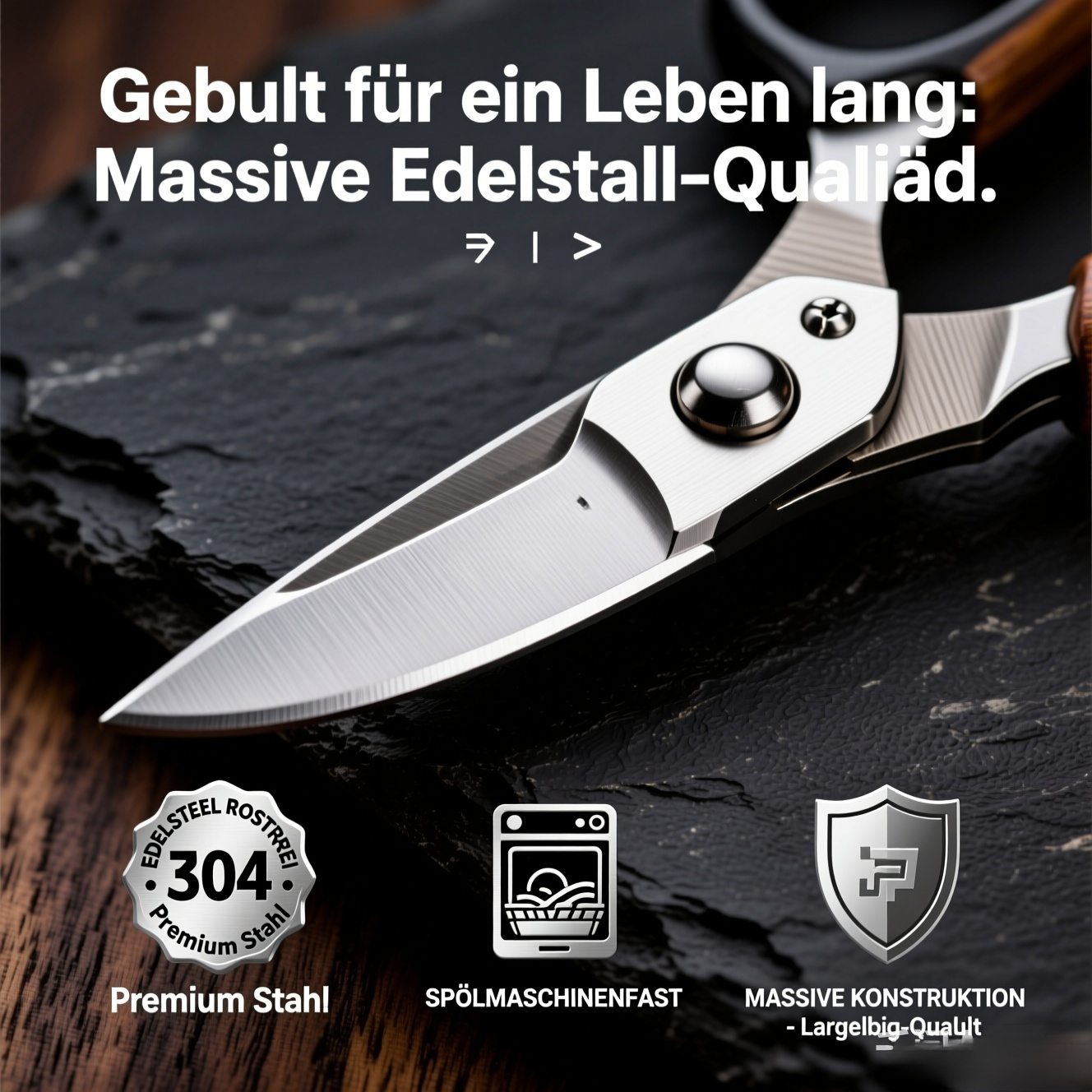 Coupe-os en acier inoxydable pour poulet (poignée en plastique