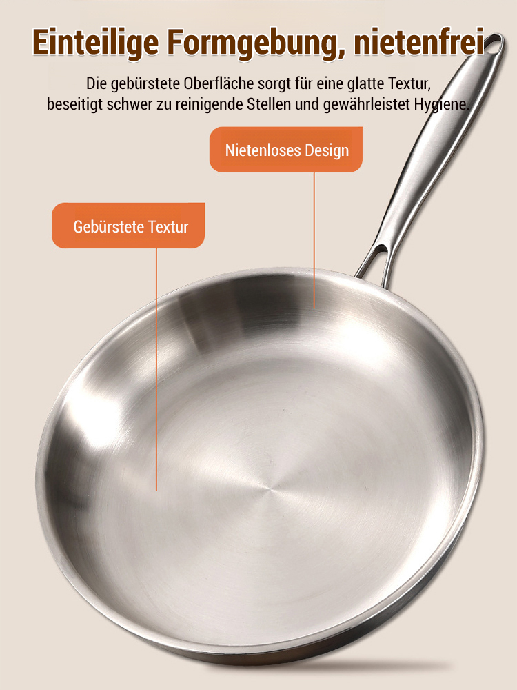 Edelstahl-Bratpfanne ohne Beschichtung