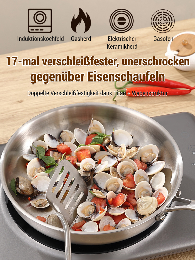 Edelstahl-Bratpfanne ohne Beschichtung