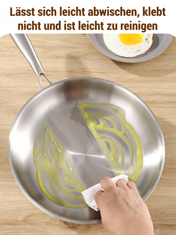 Edelstahl-Bratpfanne ohne Beschichtung