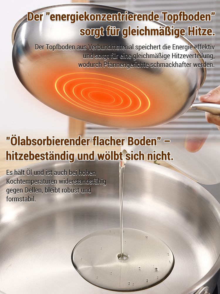 Edelstahl-Bratpfanne ohne Beschichtung