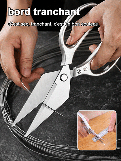 Coupe-os en acier inoxydable pour poulet (poignée en plastique