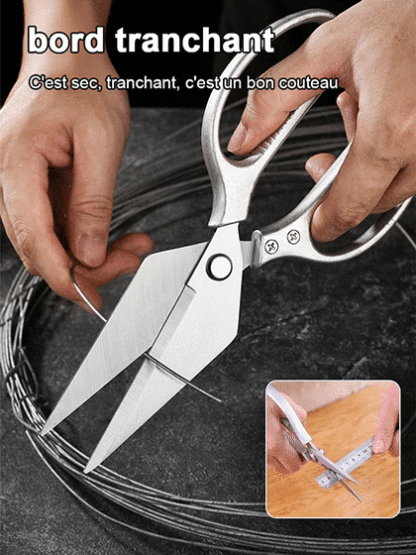 Coupe-os en acier inoxydable pour poulet (poignée en plastique