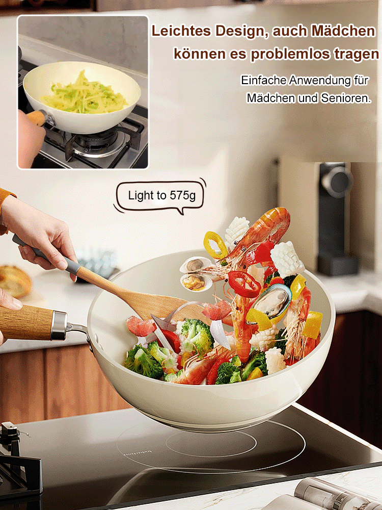 0 Beschichtete natürliche Titan-Multifunktions-Keramikpfanne