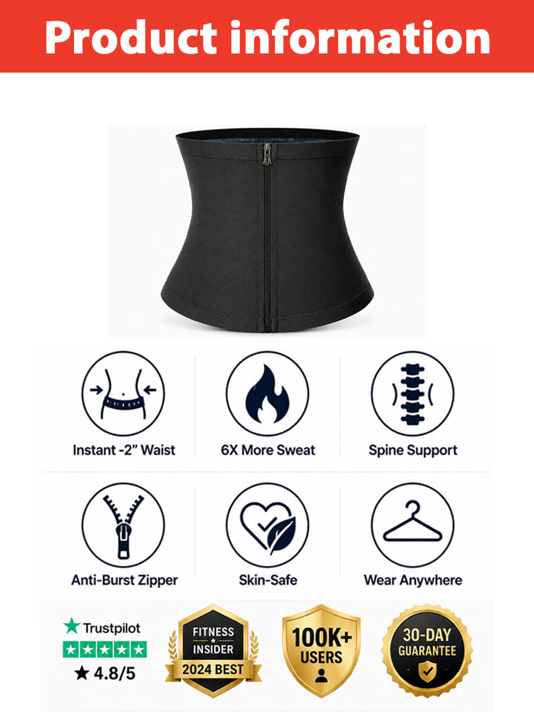 【Waist instantly tightened by 5cm】Sweat-shaping waist belt