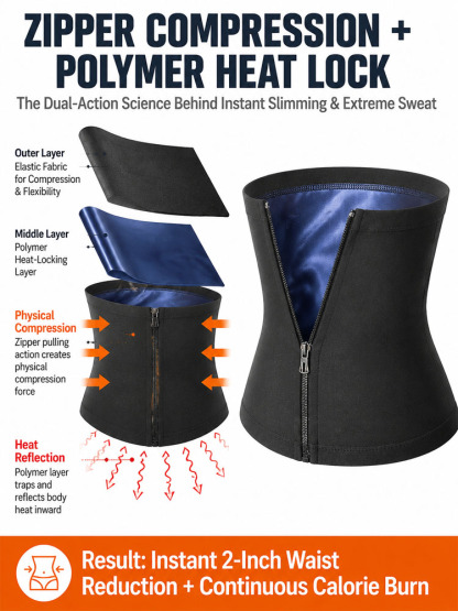 【Waist instantly tightened by 5cm】Sweat-shaping waist belt