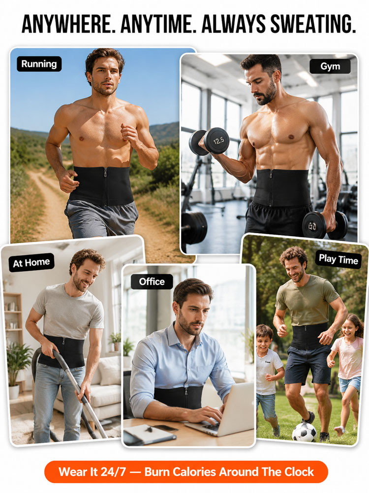 【Waist instantly tightened by 5cm】Sweat-shaping waist belt