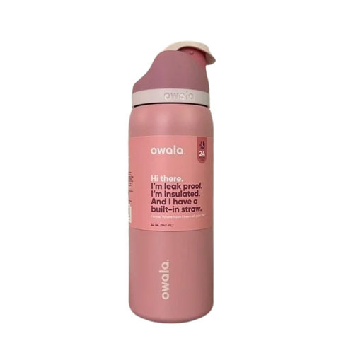 Owala x Whole Foods Rosy Dreams Pink Insulated Built-In Straw 32 oz Water Bottle