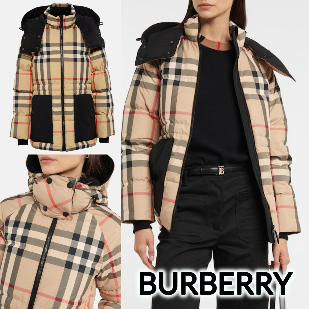 Burbthterry【セール】■国内発■チェックのダウンジャケット/DOWN JACKET