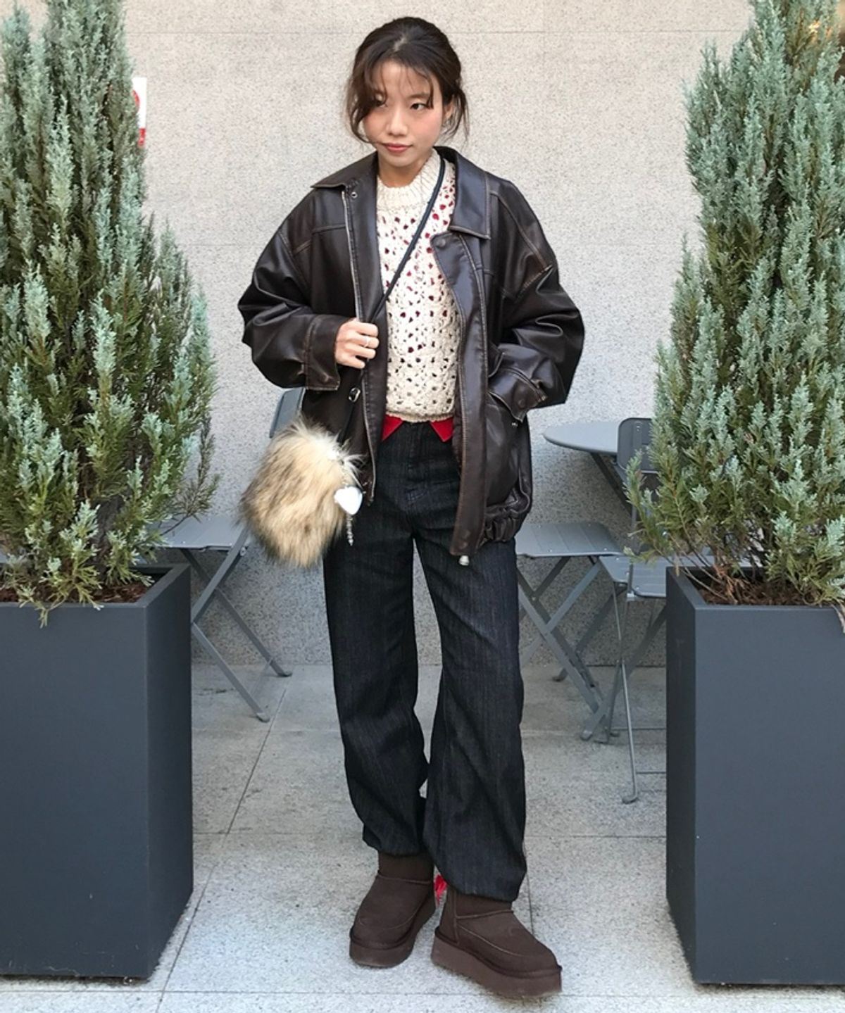 Ador 3color 소가죽 양털퍼 방한 어그부츠 5cm