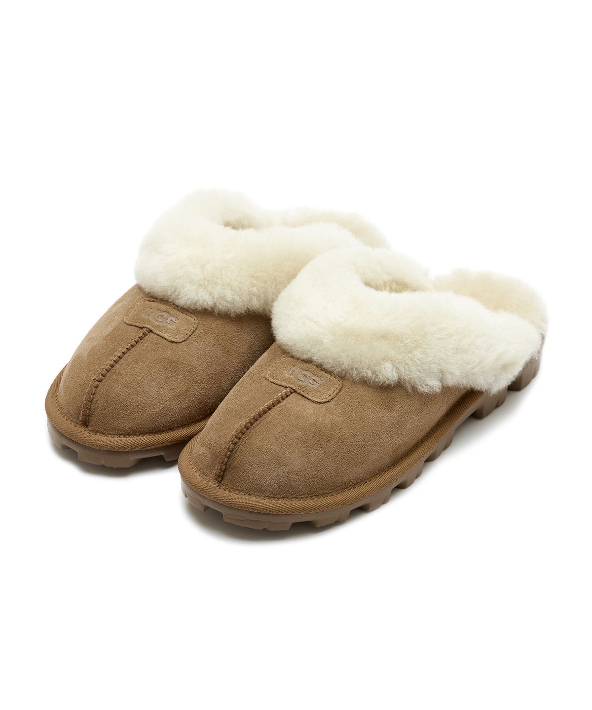 [무료반품]퍼 카라 스웨이드 슬리퍼 (코케트) W - 체스넛 