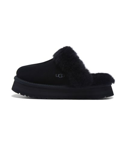 퍼 카라 플랫폼 샌들 (디스케트) W - 블랙 