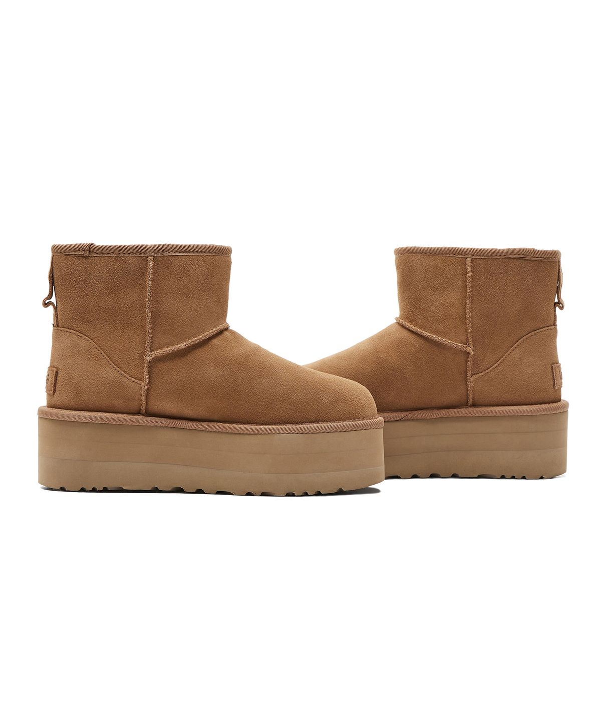 [무료반품]스웨이드 레더 플랫폼 부츠 (클래식 미니 플랫폼) W - 체스넛 