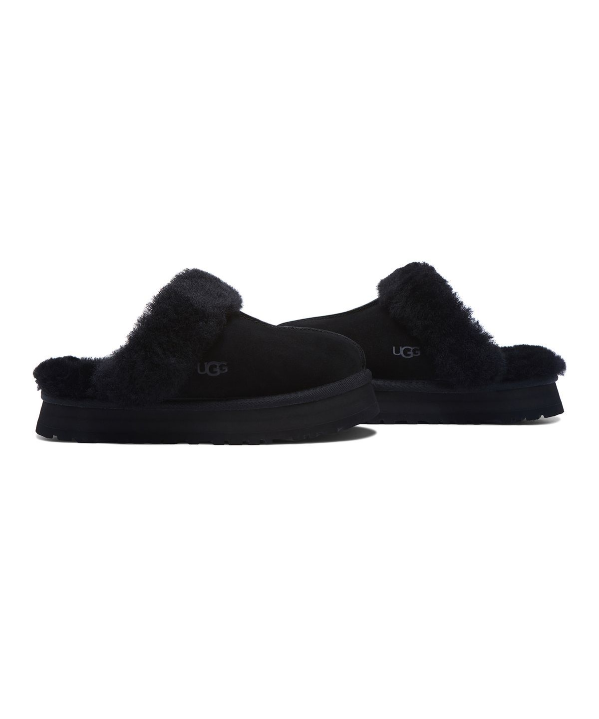 퍼 카라 플랫폼 샌들 (디스케트) W - 블랙 