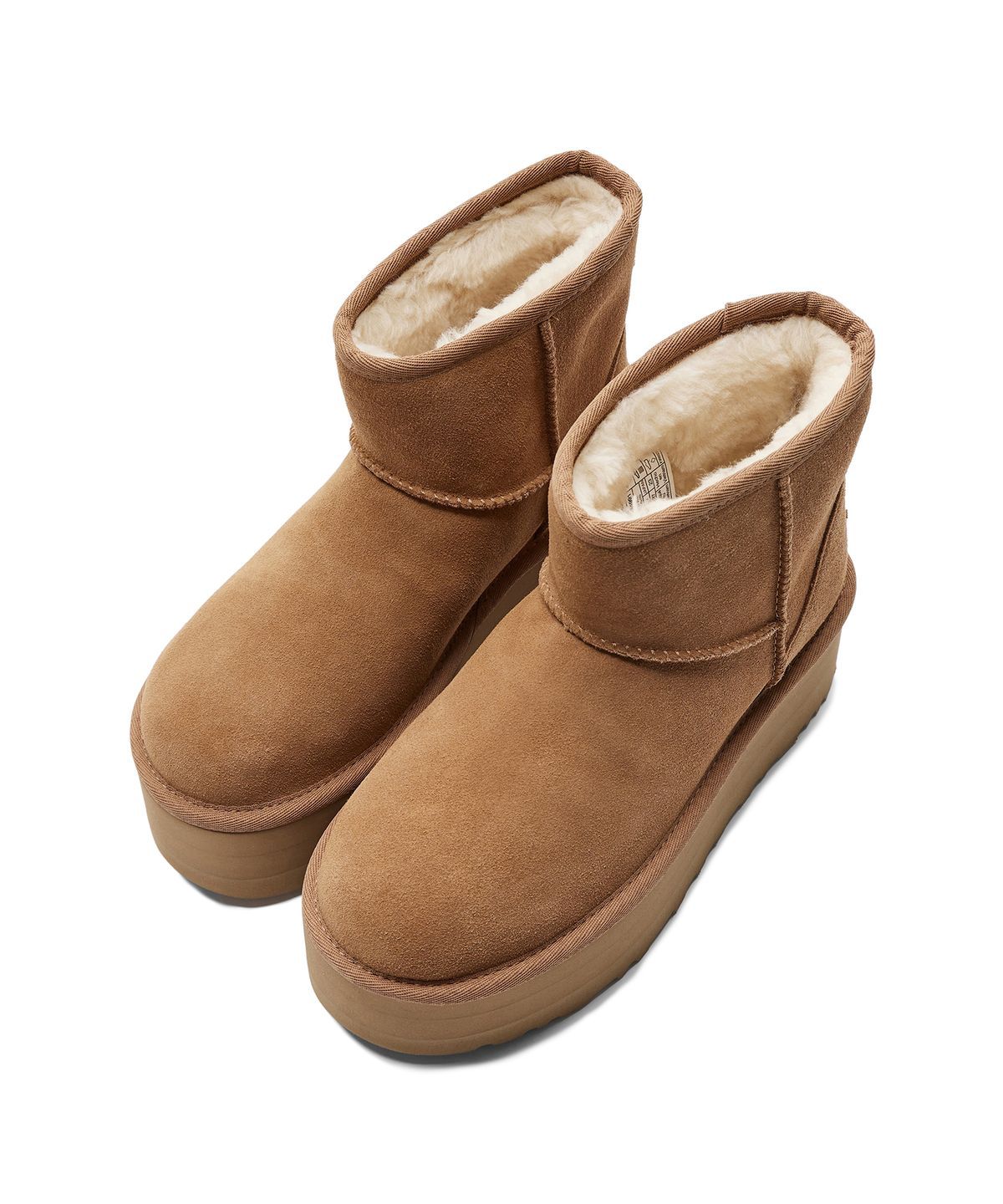 [무료반품]스웨이드 레더 플랫폼 부츠 (클래식 미니 플랫폼) W - 체스넛 