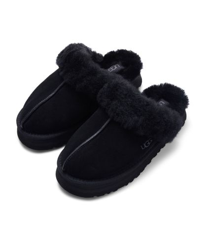 퍼 카라 플랫폼 샌들 (디스케트) W - 블랙 