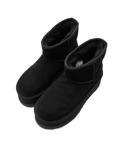 [무료반품]스웨이드 레더 플랫폼 부츠 (클래식 미니 플랫폼) W - 블랙