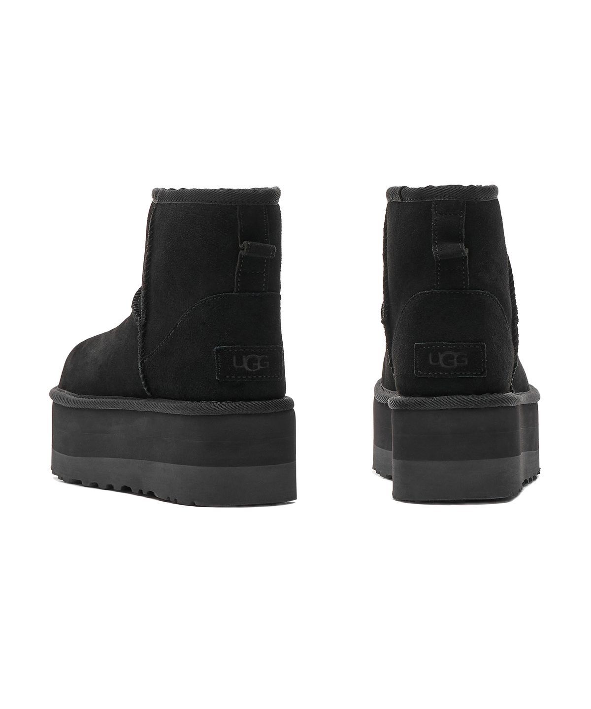 [무료반품]스웨이드 레더 플랫폼 부츠 (클래식 미니 플랫폼) W - 블랙