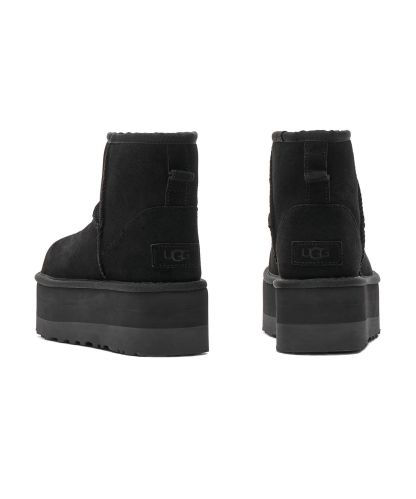 [무료반품]스웨이드 레더 플랫폼 부츠 (클래식 미니 플랫폼) W - 블랙