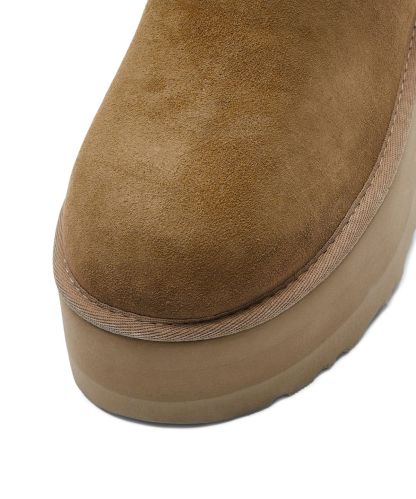 스웨이드 레더 미니 플랫폼 부츠 (클래식 울트라 미니 플랫폼) - 체스넛