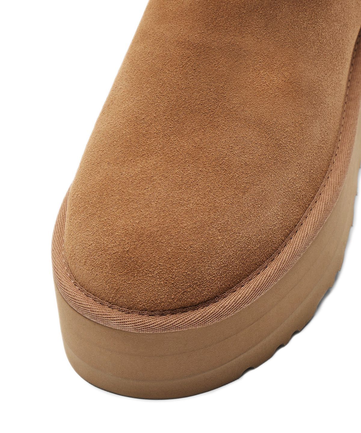 [무료반품]스웨이드 레더 플랫폼 부츠 (클래식 미니 플랫폼) W - 체스넛 