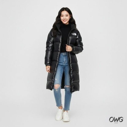 노스페이스 여성용 롱 RDS 구스다운 재킷