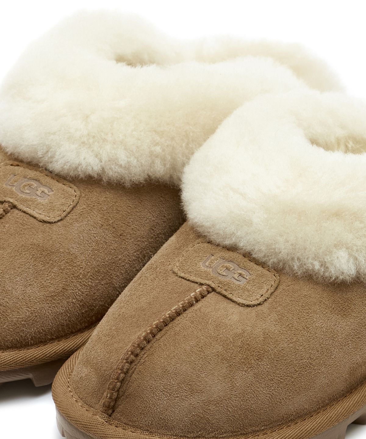 [무료반품]퍼 카라 스웨이드 슬리퍼 (코케트) W - 체스넛 