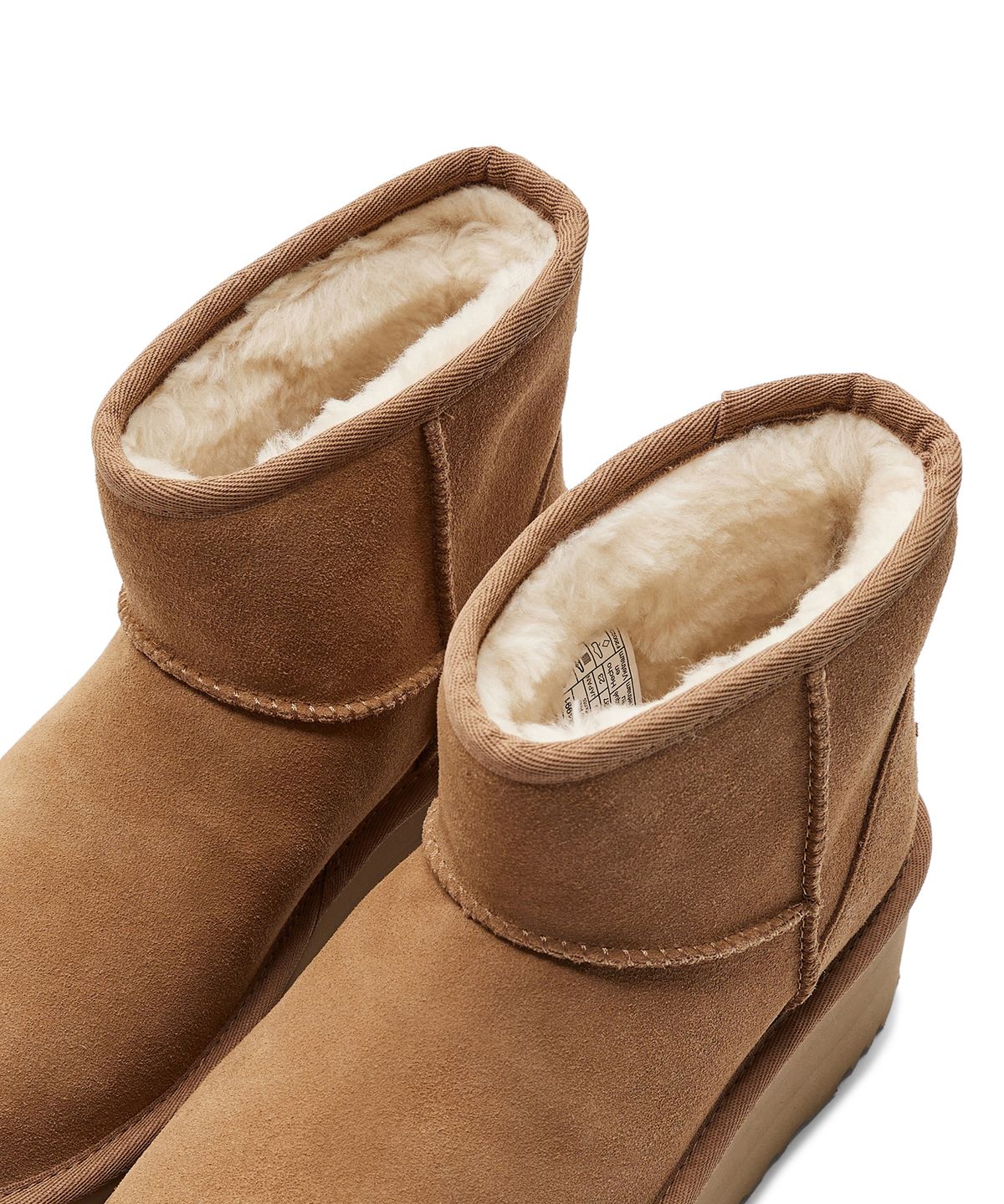 [무료반품]스웨이드 레더 플랫폼 부츠 (클래식 미니 플랫폼) W - 체스넛 